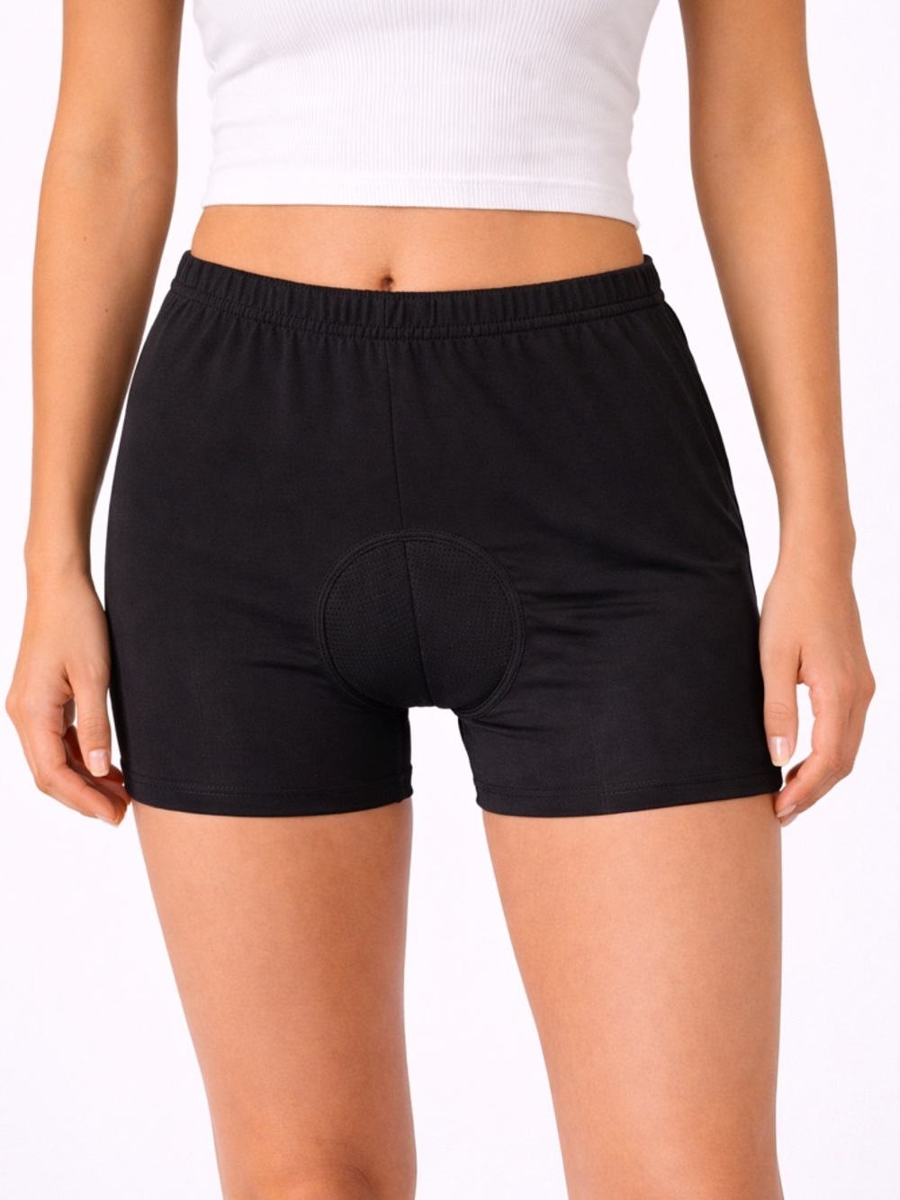 Women's Athletic Cycling Padded Bike Shorts - Black